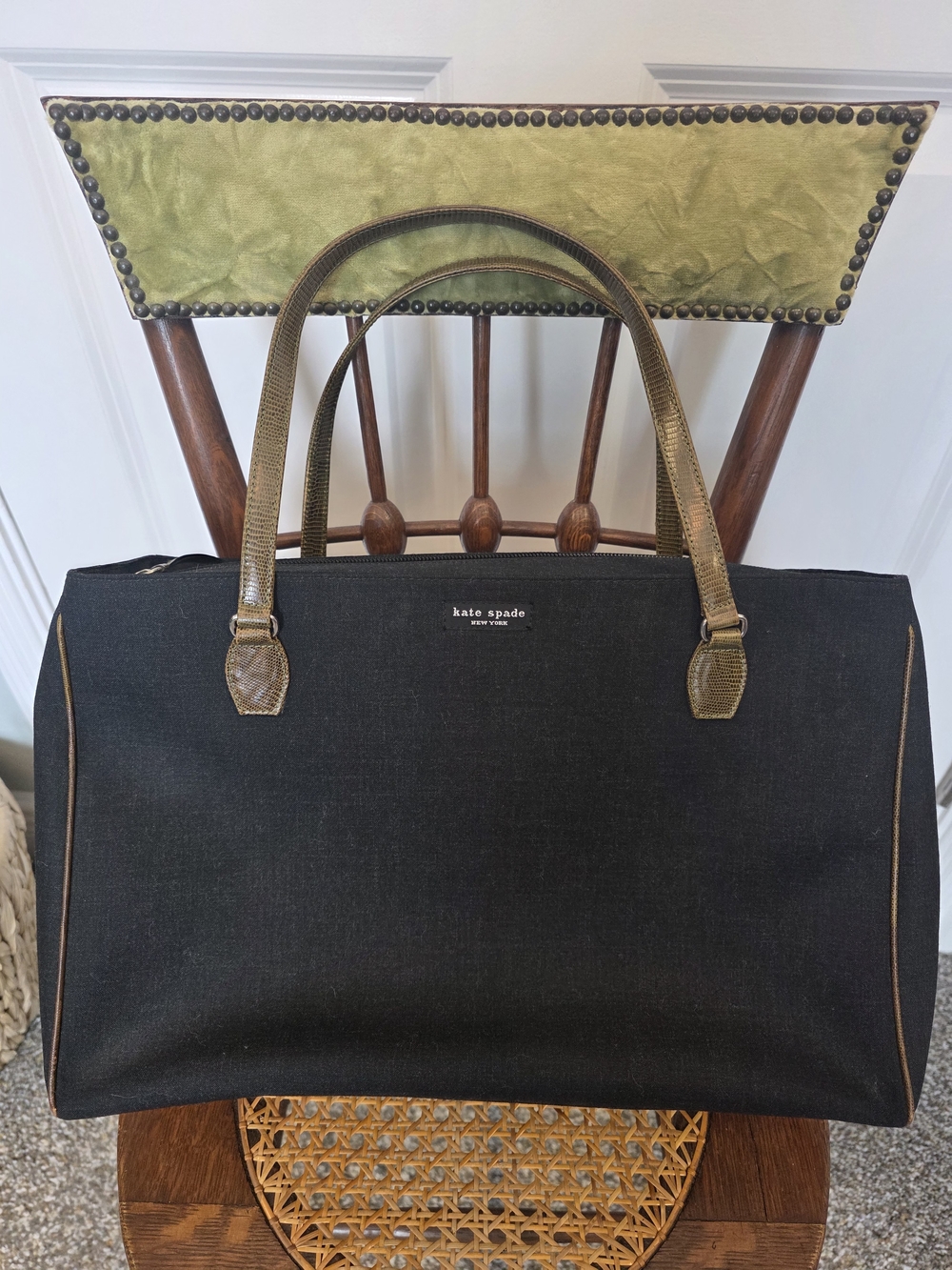 kate spade Black Tote with Brown Handles